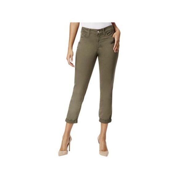 NYDJ Denim - NYDJ ALINA Convertible Ankle Lift Tuck Denim Olive Green Skinny Jeans High Rise